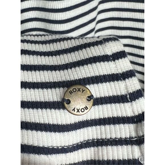 ROXY Black T-shirt Striped Maxi Dress Size 4 - Picture 2 of 14